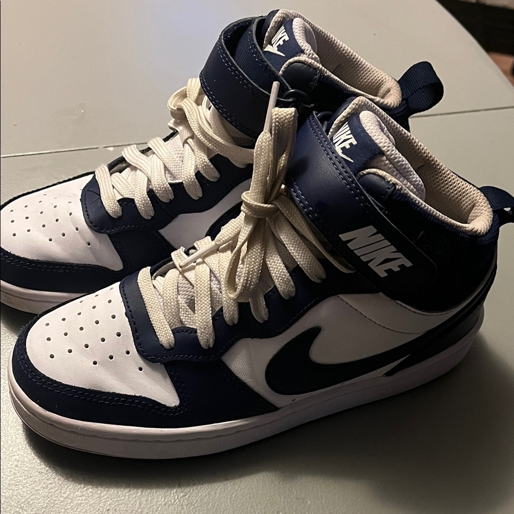Nike Navy and White High-Top Sneakers